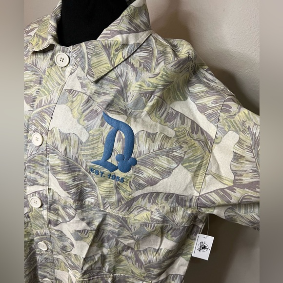 Disney Spirit Jersey Tropical Button Up Linen Shirt Long Sleeve *NWT* - Picture 4 of 7